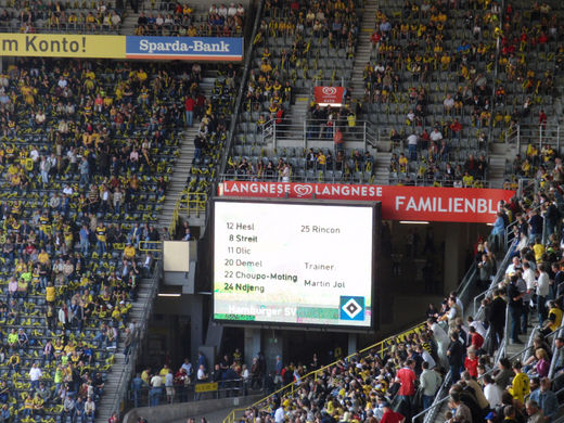 Aufstellung HSV in Dortmund