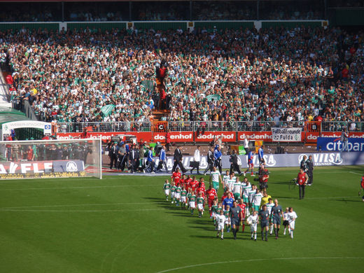 Einlauf Werder Bremen HSV in der Bundesliga 2008/2009