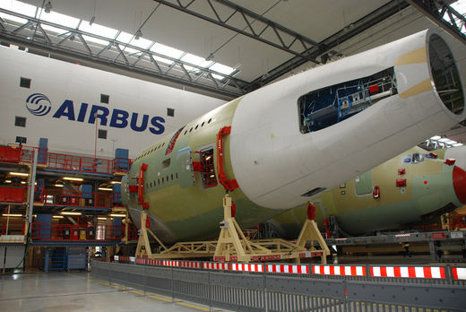 Montage Hinterteil des Airbus A380