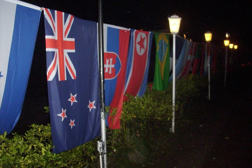 Neuseeland Flagge vor Landhaus Walter
