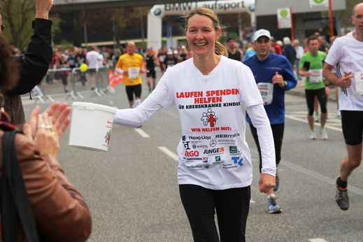 Marathon Hamburg 2012: Spendensammlerin