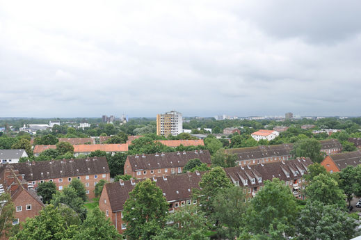 Panoramabild von Wilhelmsburg vom Energiebunker