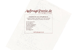 AuftragsPoesie.de - Gedichte, Songtexte und andere Lyrik auf Bestellung
