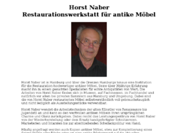 Restaurator für antike Möbel in Hamburg, Horst Naber