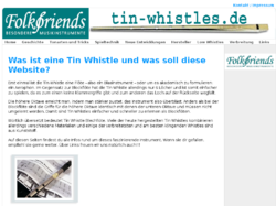 Infosammlung zur Tin Whistle