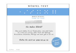 Doris Würfel  Würfel-Text. Konzept, Text, Lektorat