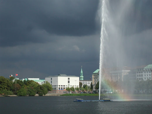 Regenwolken ber der Binnenalster