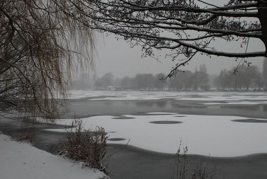 Schnee auf der Alster