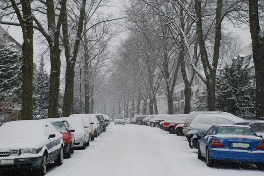 Schnee in der Gellertstrasse