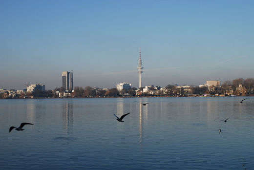 Sonniger Morgen an der Alster