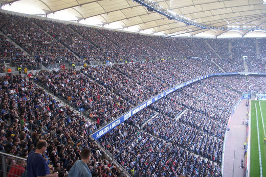 Westtribne beim Spiel HSV gegen Hoffenheim