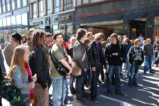 Gegendemonstranten bei Schulreform Demo