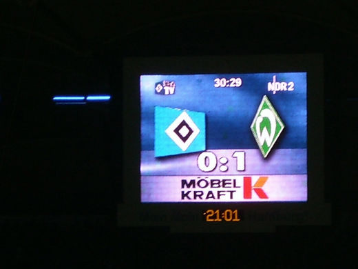 Anzeigentafel HSV Werder Bremen