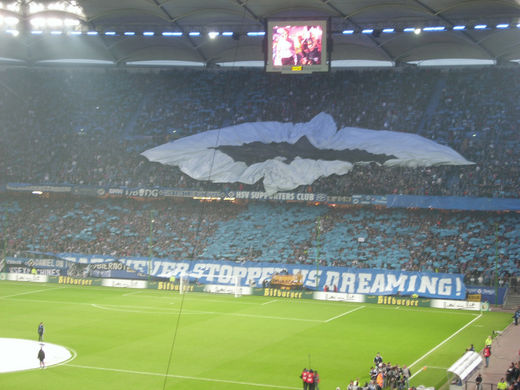 Vorbereitungen Choreographie HSV Nordtribne