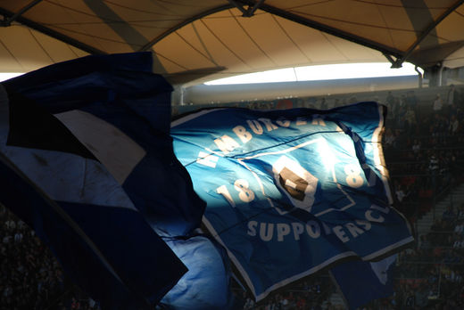 Fahnenchoreographie gegen den Vfl Bochum beim HSV