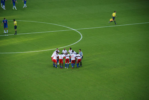 HSV Spieler stimmen sich ein