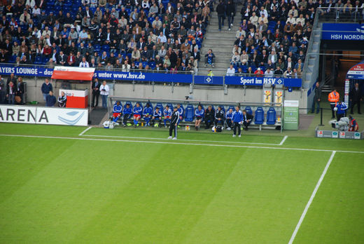 Martin Jol vor der HSV Auswechselbank