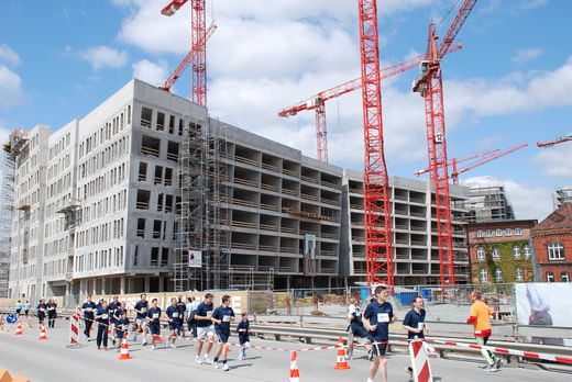 Brobau im berseequartier in der Hafencity