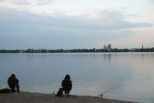 Angler an der Aussenalster