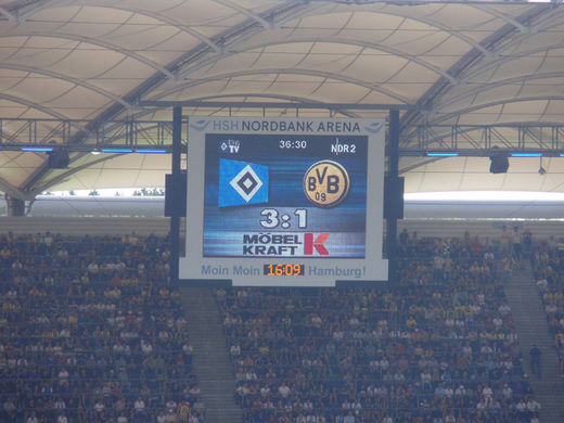 Halbzeitstand HSV Borussia Dortmund