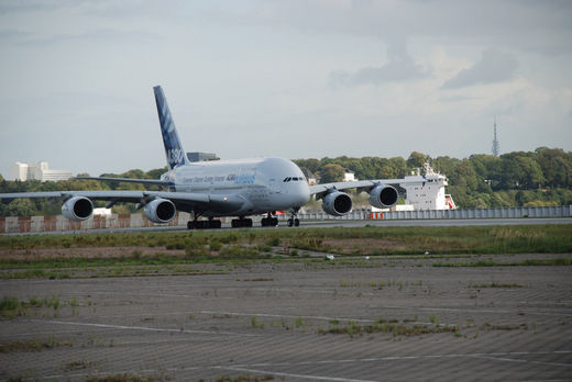Airbus A380 vor dem Start