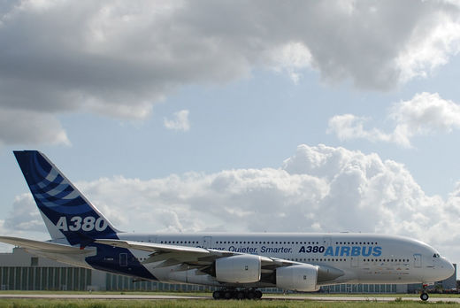 Airbus A380 startet am Werk