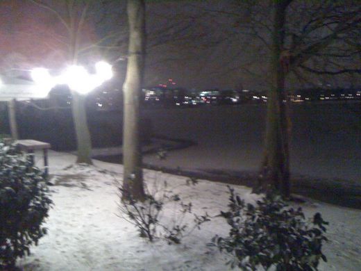 Alstereis Ostseite Alster (5. Januar 2010, 20h)