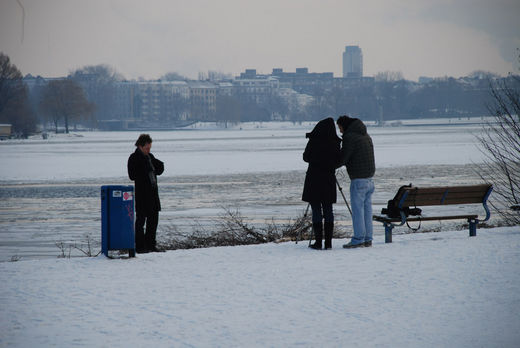 Kamerateam an der Alster