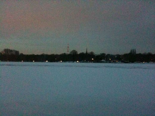 Eisdecke auf der Alster am 8.1.10