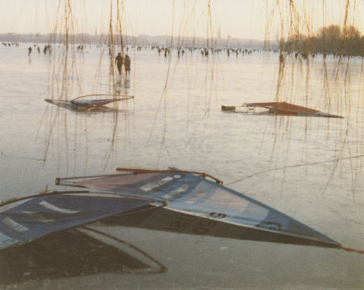 Eissurfen auf der Alster 1982