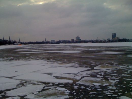 Eisscholen auf der Aussenalster