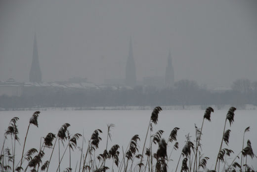 Hamburger Innenstadt im Nebel