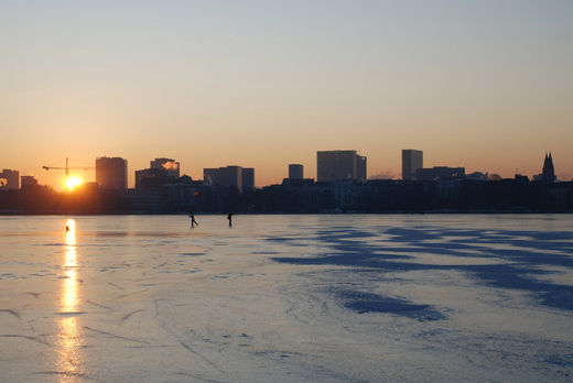 Kalter Morgen auf der Alster