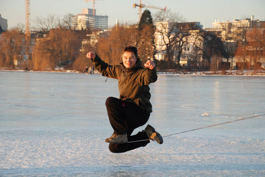 Seiltanz auf der Auenalster