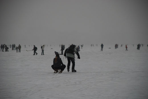 Eissport auf der Alster