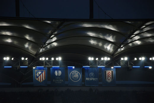 Uefa Fahnen vor dem Europa League Finale 2010