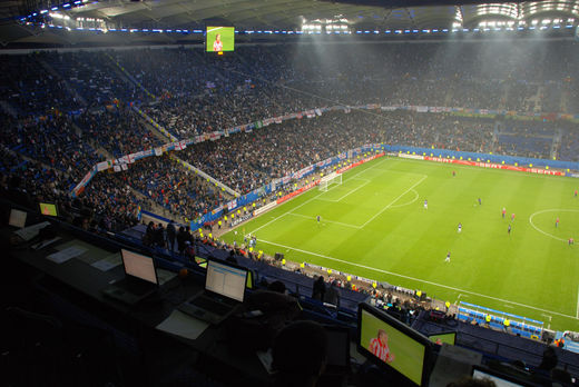 Pressetribne im HSV Stadion