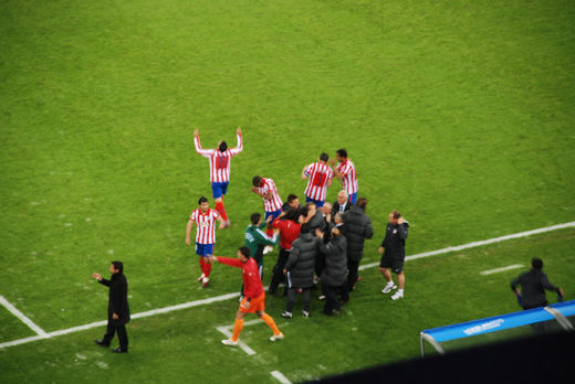 Atletico Madrid Torjubel im Europa League Finale