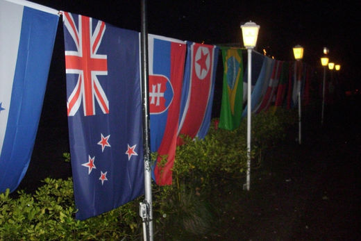 Neuseeland Flagge vor Landhaus Walter