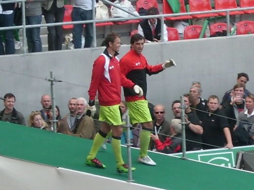 Jens Lehmann beim Einlaufen