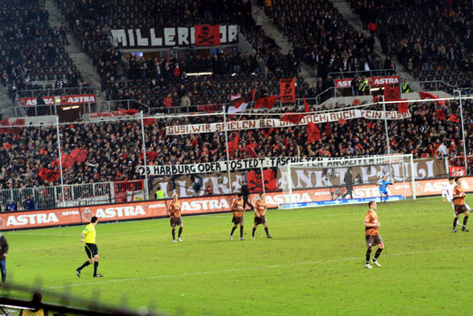 Protest auf der Sdtribne