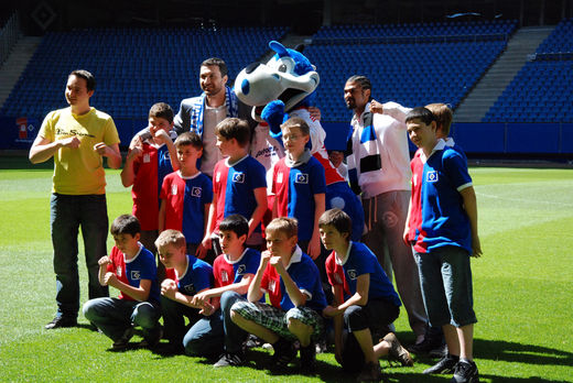 Klitschko, HSV-Maskottchen Hermann und Haye