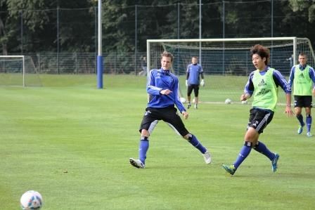 Trainingsspiel mit Marcell Jansen und Heung Min Son