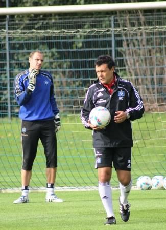 Rodolfo Cardoso und Torwart Drobny