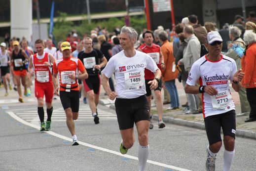 Marathon Hamburg 2012: Lufer mit den Startnummern 1485, 2713