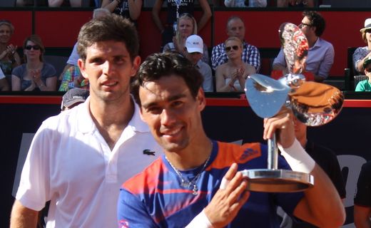 Sieger Fabio Fognini, hinten Finalist Federico Delbonis