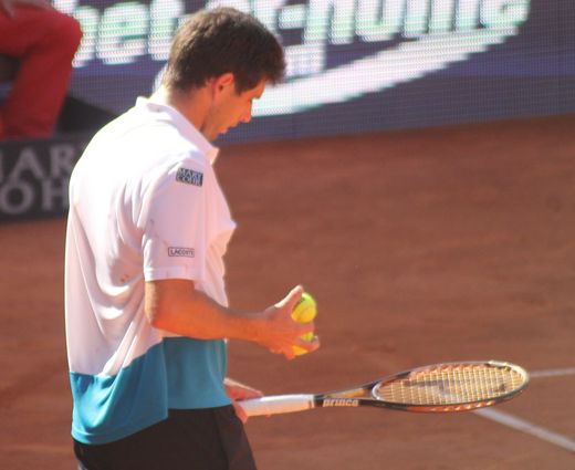 Federico Delbonis vorm Aufschlag zum Matchgewinn