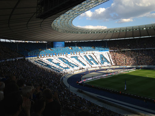 Hertha Choreographie im Olympiastadion Berlin