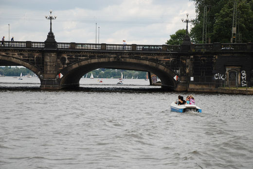 Tretboot auf der Binnenalster