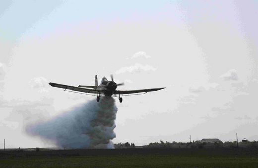 Spayflugzug  bei einer Trockenbung